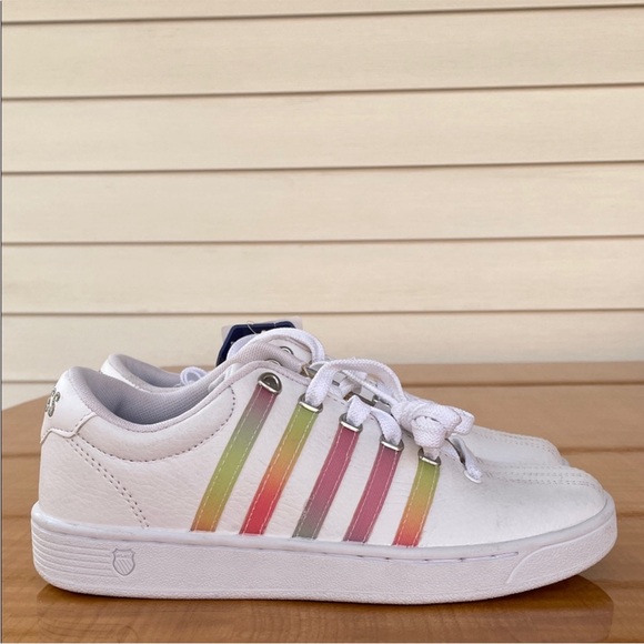 K-Swiss Women’s Tennis Shoes Size 6.5 White Color Striped - Picture 11 of 11